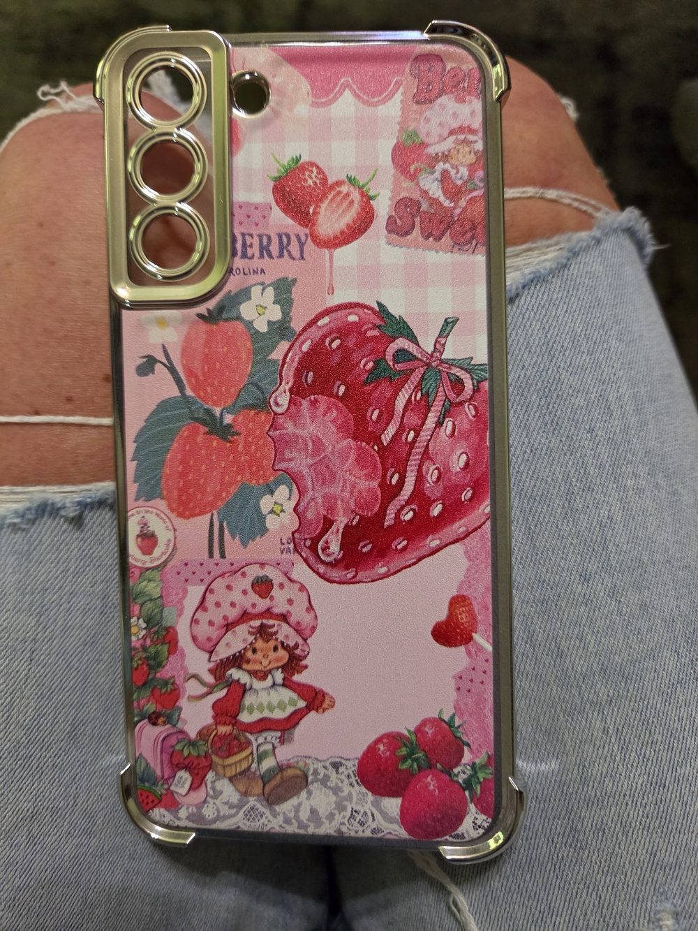 S22 Plus Pink Strawberry Pattern Phone Case - Unbranded